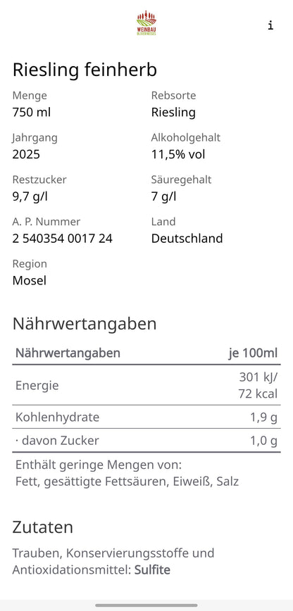 Riesling Feinherb